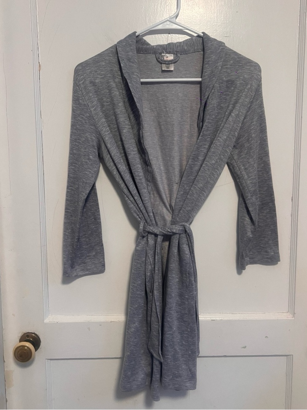 Harlow & Rose heather gray lightweight knit robe Size M